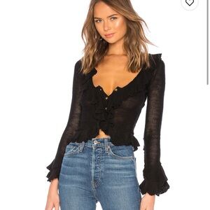 LPA ruffle sweater cardigan